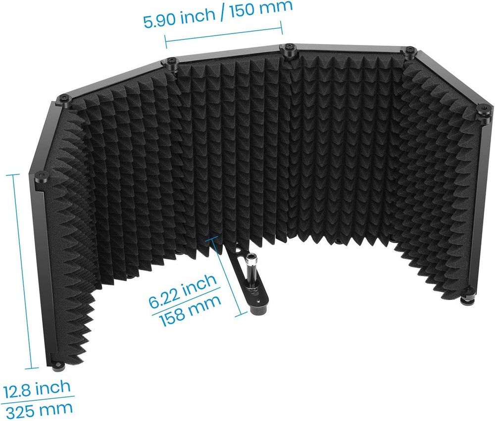 Microphone Insulation Sound Insulation Sound Shield Isolation, 5 Sides Microphon
