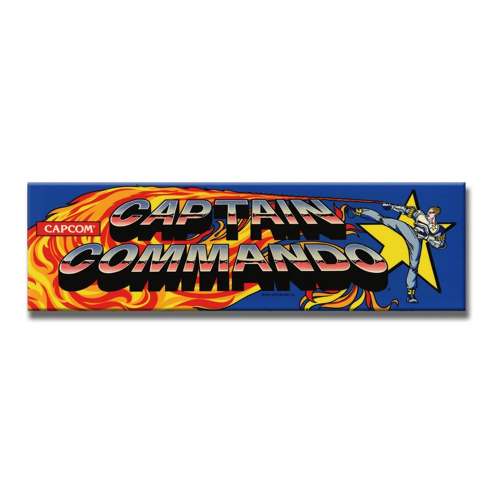 Captain Commando Premium Arcade Marquee Insert Reproduction Header/Backlit Sign