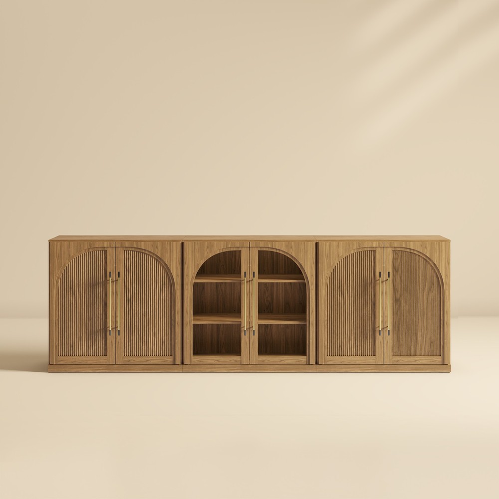 Modular Sideboard Cabinet with Storage - Camel/Ebony