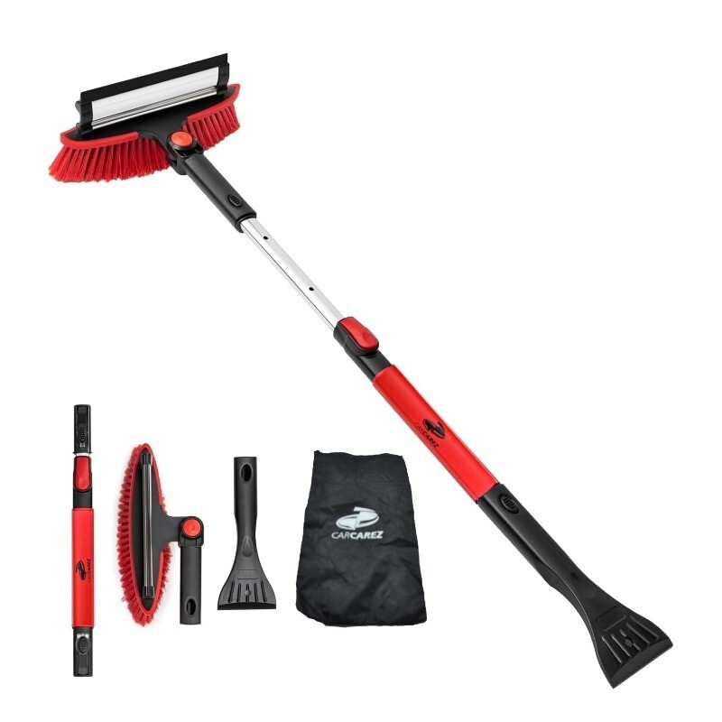 3-in-1 Extendable Snow Brush with Ice Scraper Squeegee Auto Snow Ice Removal