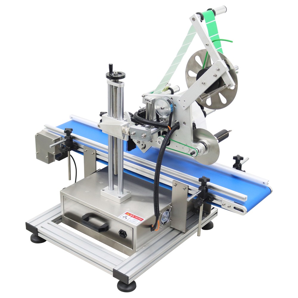 Automatic Flat Labeling Machine Desktop Conveyor Table Plane Label Machine 110V