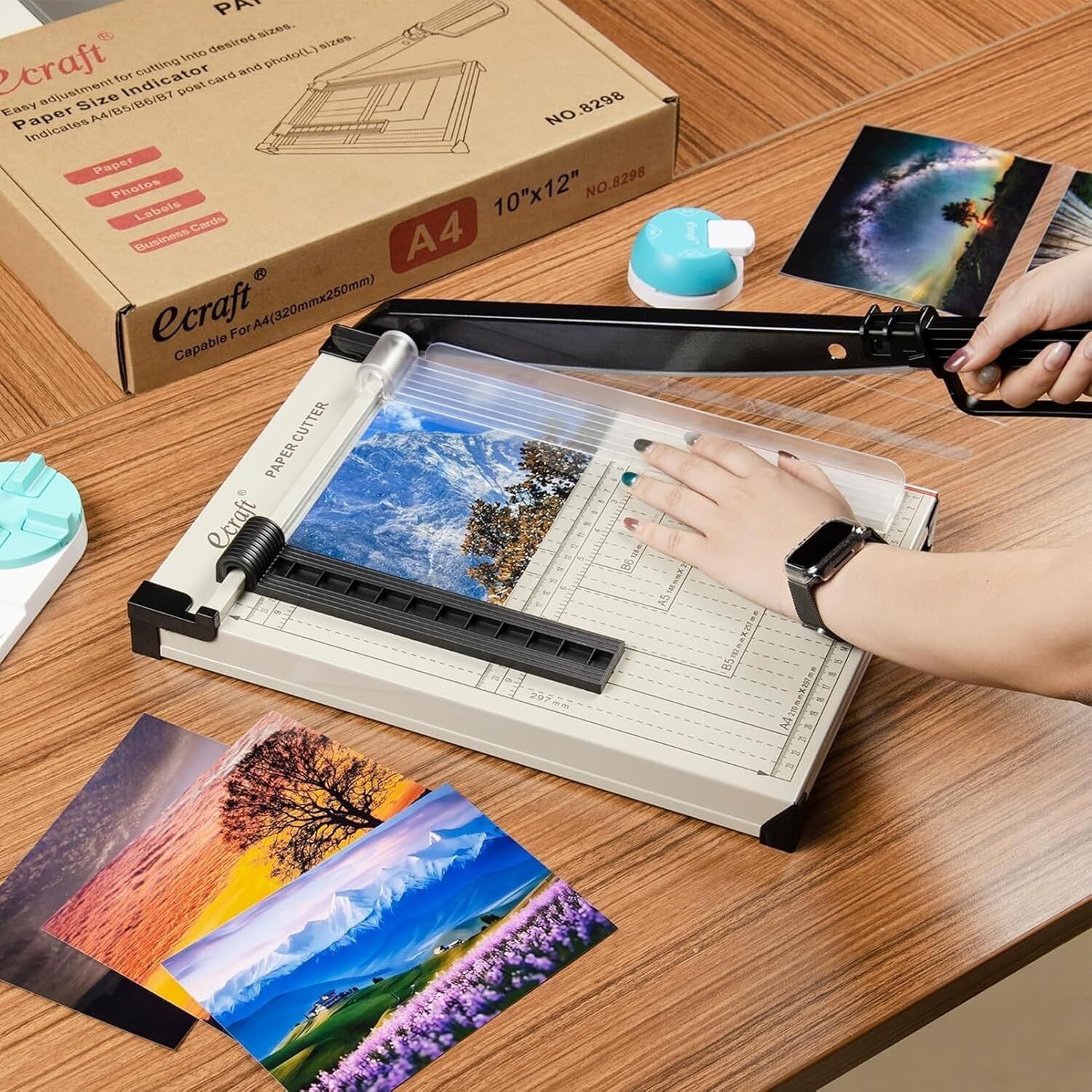 Paper Cutter Paper Trimmer with Guard,12" Cut Length Guillotine Paper Cutter