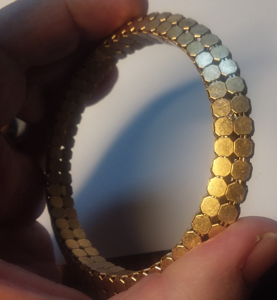 Interior 2.5" Diameter Honeycomb Design Bangle Bracelet 01-01-2026