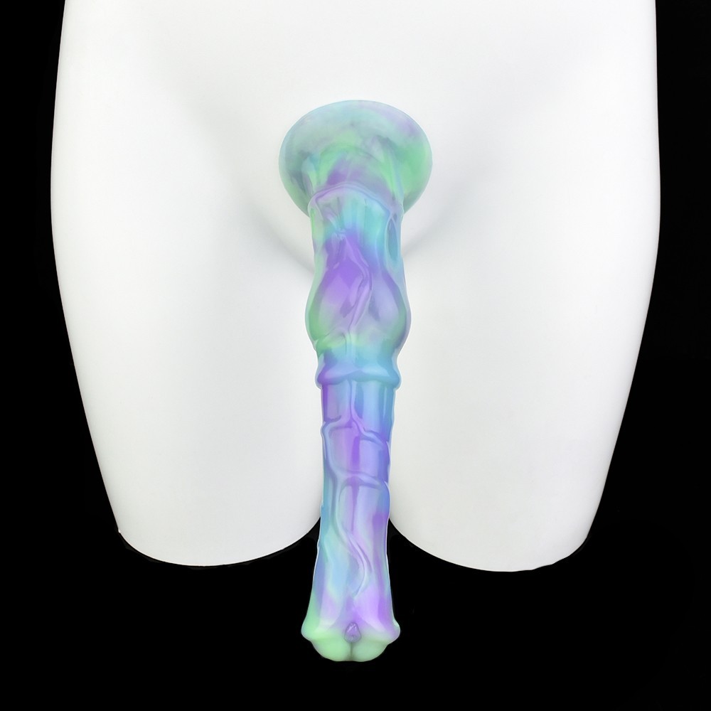 9.8" Slim Fantasy Monster Dildo Soft Silicone Suction Cup G-spot Long Anal Toy