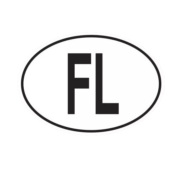 FL Liechtenstein Country Code Oval Sticker Decal
