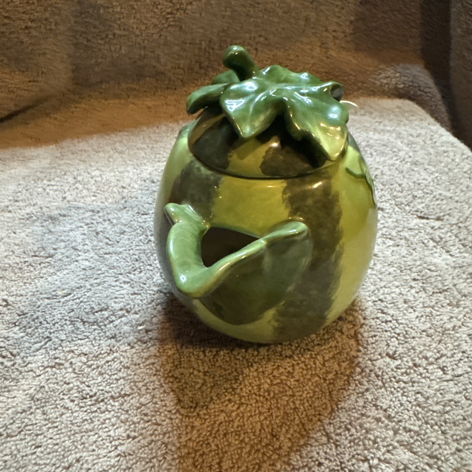 Vtg Lot 6 Ceramic Fruit Teapots: Pear P/apple Peach Pomegranate Watermelon Grape