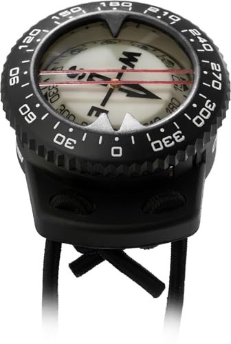 Scuba Diving Compass with Adaptable Bungee Mount - Easy to Read, Durable Design