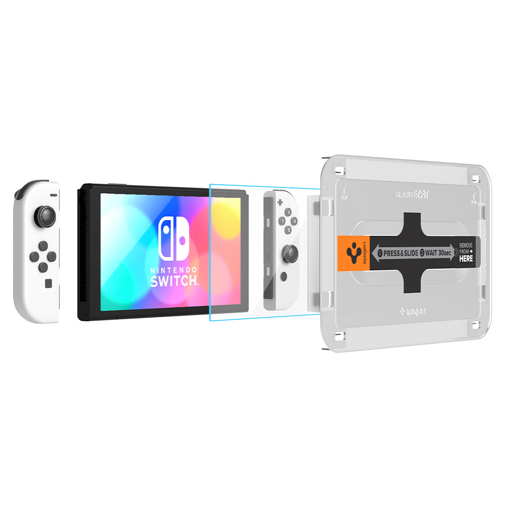 For Nintendo Switch OLED | Spigen [ EZFIT GLAStR ] Slim Screen Protector