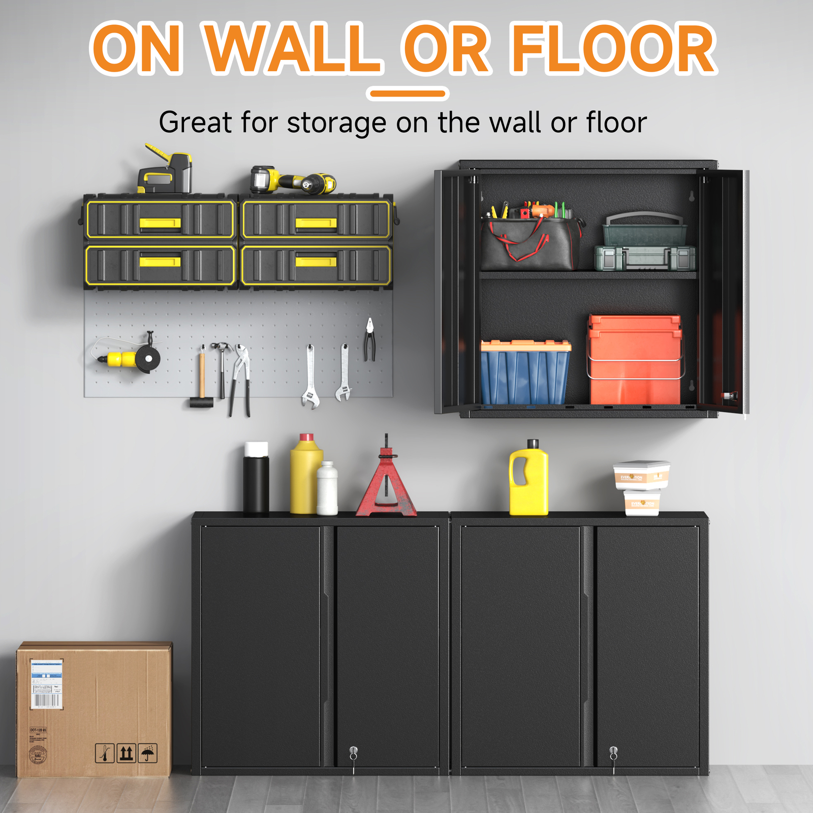 Wall Mounted Metal Lockable Storage Cabinet Garage Wall Cabinet Tool Cabinet