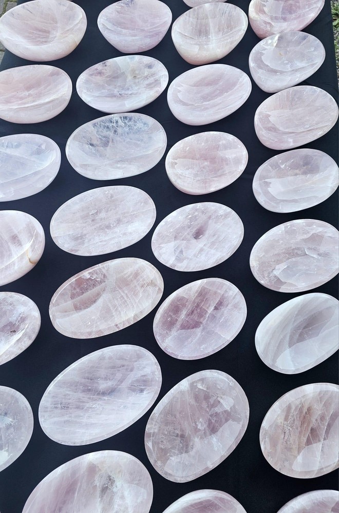 Large Rose Quartz Crystal Bowl