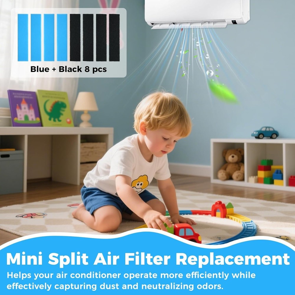 8 Pack Mini Split Air Filter Compatible with Mitsubishi Electric MAC 2330FT E