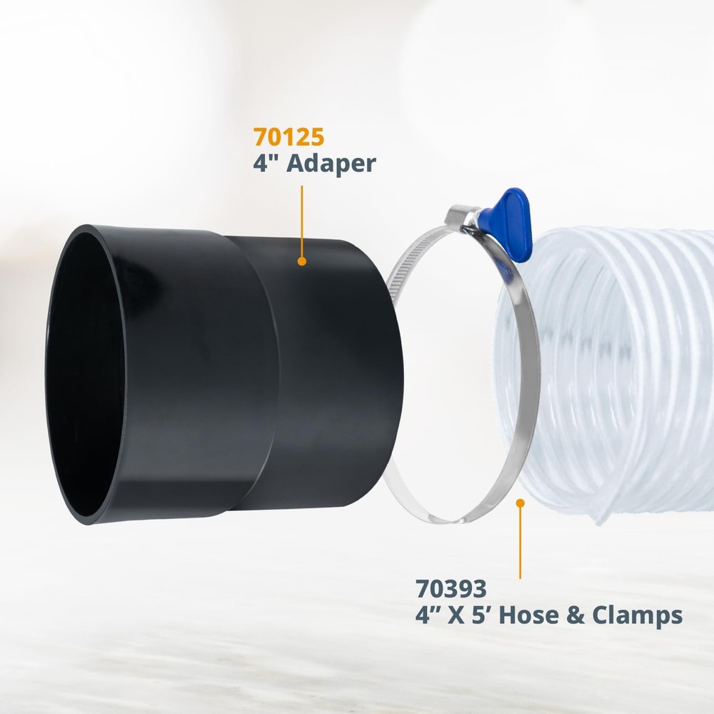 70125 4-Inch Pipe Hose Adapter - ABS Plastic Quick Coupler for Workshop Dust ...