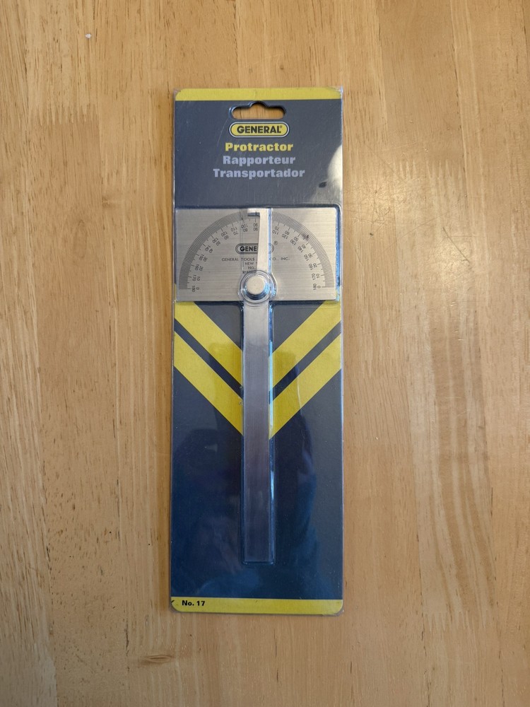 General Tools Angle Protractor #17 Stainless Steel Square Head - Measuring Tool