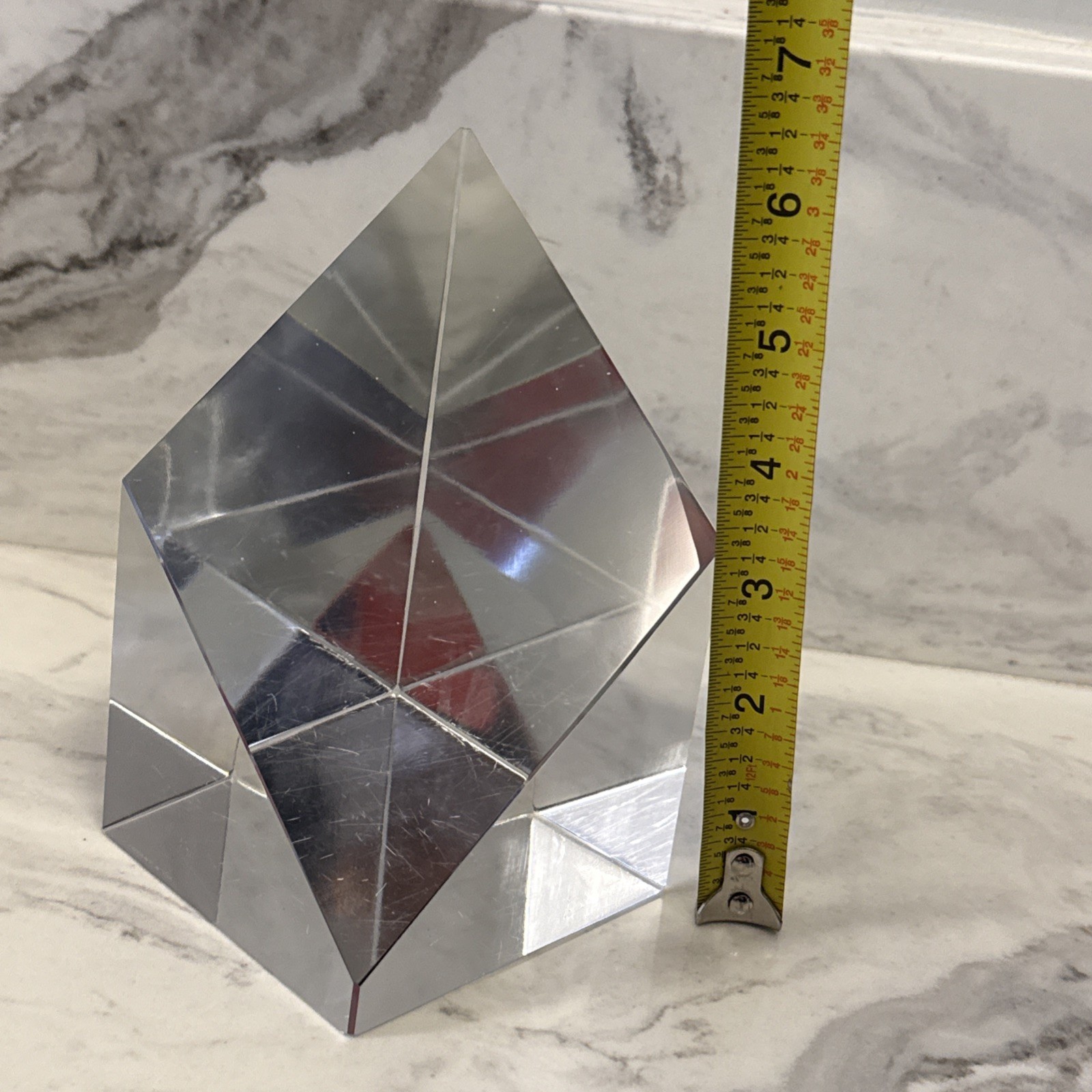 Tiffany & Co Rare Vintage Signed Large Faceted Crystal Sculpture Estate Find