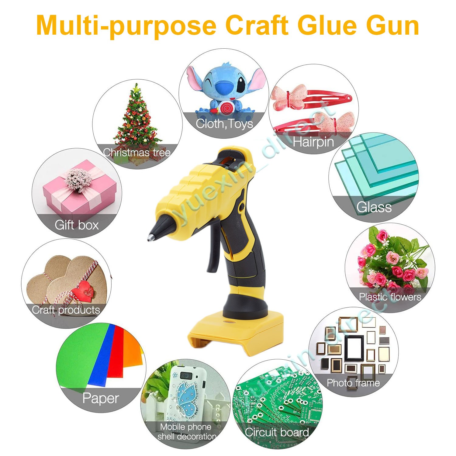 Cordless Hot Glue Gun Kit for DeWalt 18V/20V MAX Battery(Battery NOT Included)