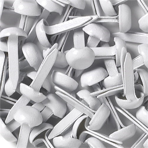Doodlebug BRADS-093 Mini Brads .125" 25/Pkg-Lily White (6Pk)