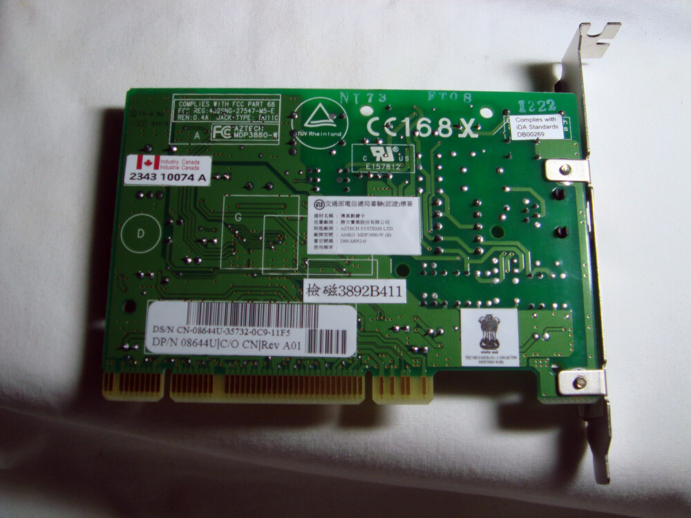 Aztech Systems Internal PCI 56K Data Fax/Modem (MDP3880-W(b))