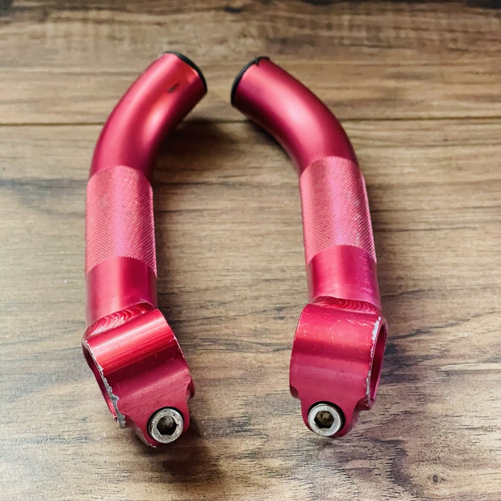 Control Tech Red Anodized MTB Bar Ends Curved Short Reach