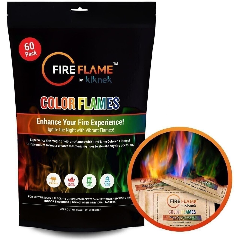 FireFlame Fire Color Changing Packets - Magic Color Fire Flames - 60 Pack