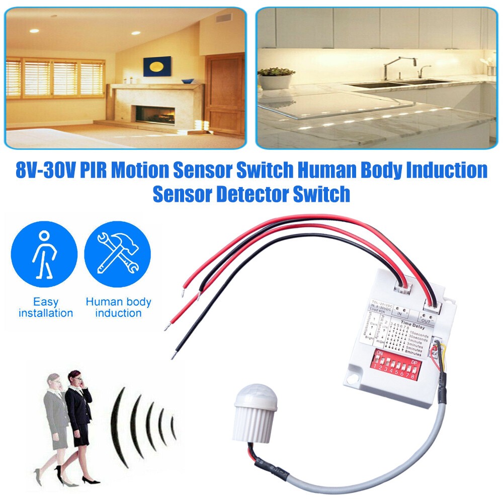 12V 24V PIR Motion Sensor Switch IR Infrared Human Induction Time