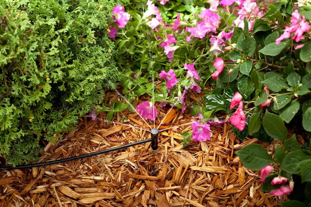 Water-Efficient Micro-Bubbler Stake, Half Circle Pattern - 0-3' Adjustable Spray