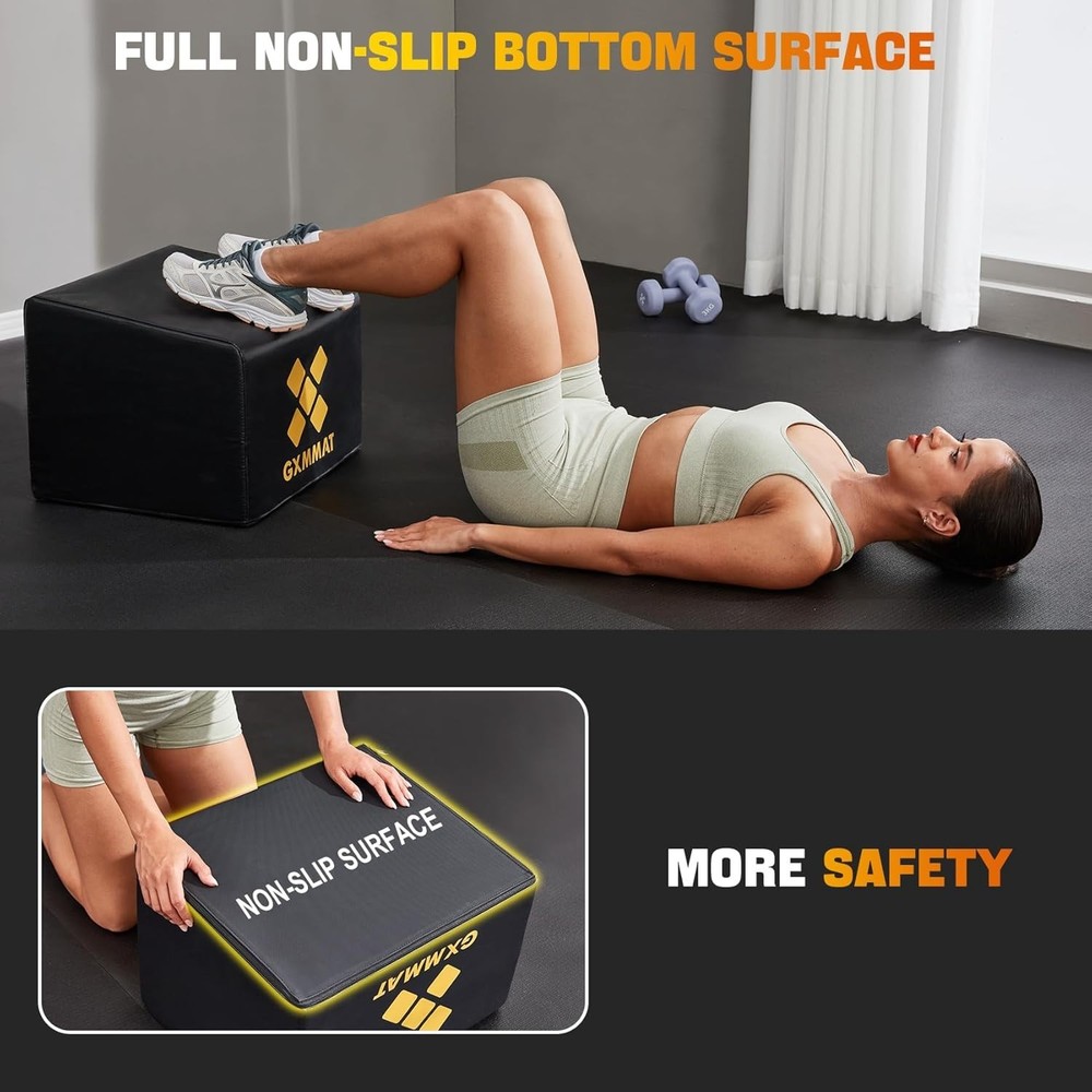 Hip Thrust Bench, Multi-Functional Hip Thrust Machine with Non-Slip Bottom Su...