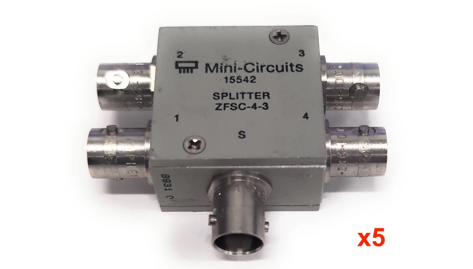 Lot of 5 Mini-Circuits 10 to 300 MHz BNC Power Splitter/Combiner ZFSC-4-3
