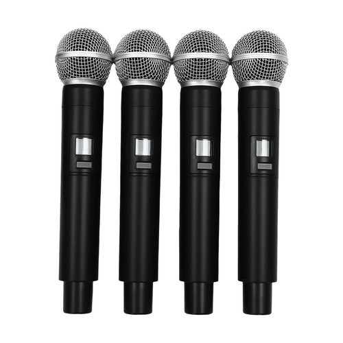 4 Channel Handheld Wireless Microphone Pro Audio System UHF Dynamic Mic Party