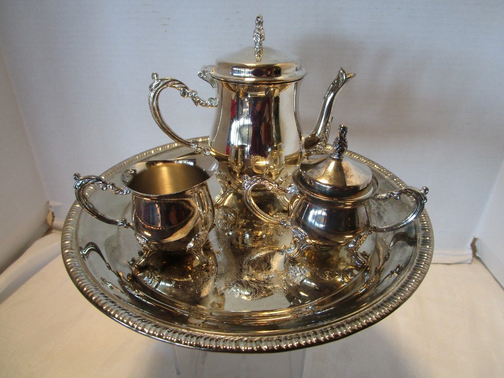 Vintage Godinger Silver Plated 4-Piece Tea serving set 1980’s
