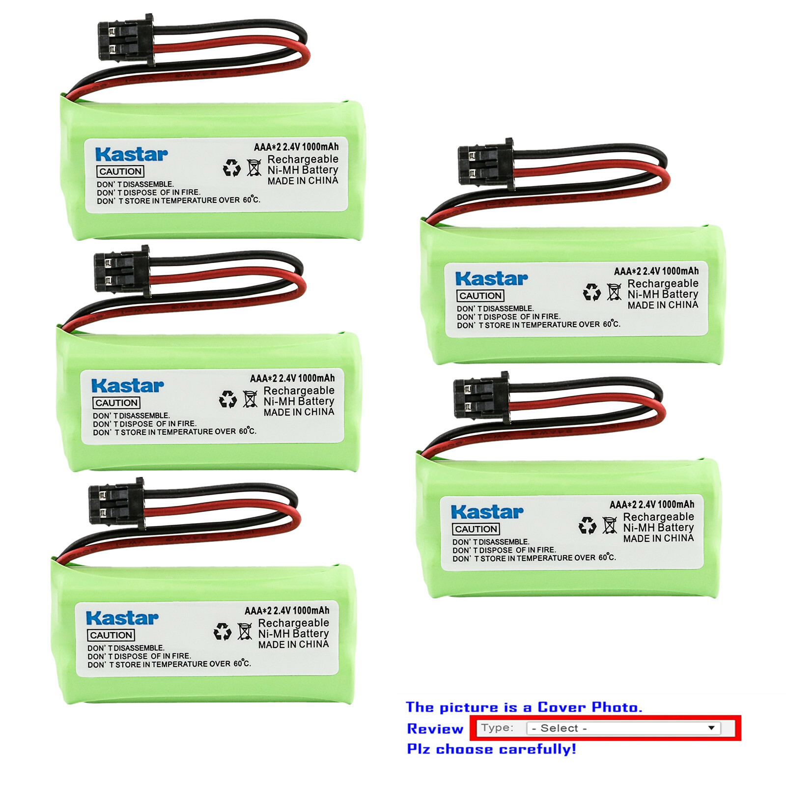 Kastar NiMH Battery Replace for Uniden BT-1008 BT-1016 DECT 2060-2 DECT 2080