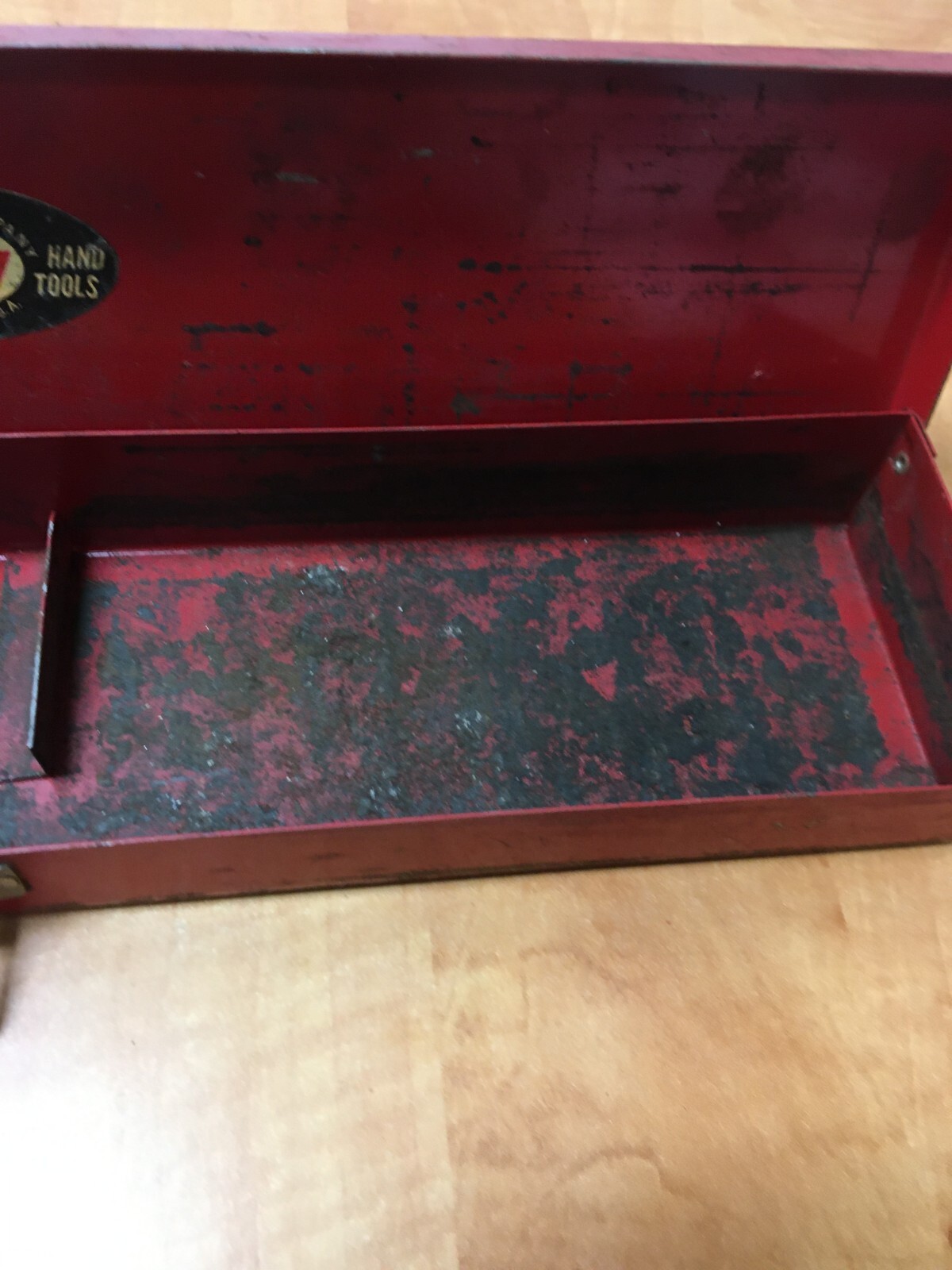 Vintage Husky Tool USA Red Metal Socket Case 15" x 3.25" x 1.5"