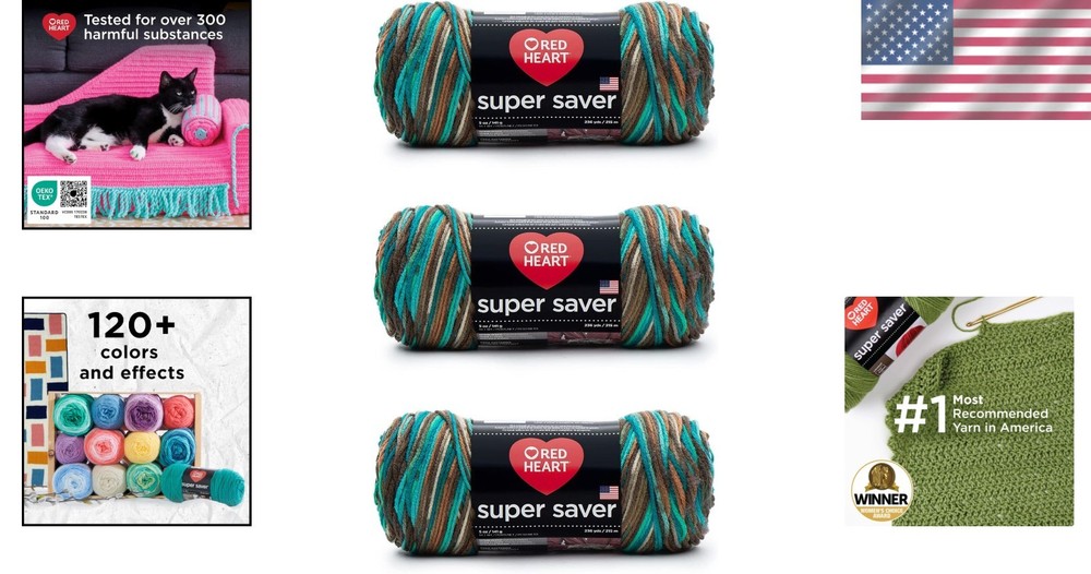 Multi-Pack Acrylic Yarn - Reef Color