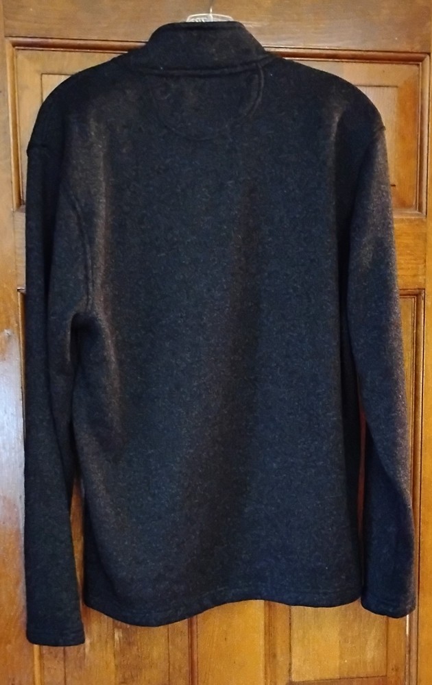 Izod Men's M Polyester Black Zip Neck Pullover Sweater Used