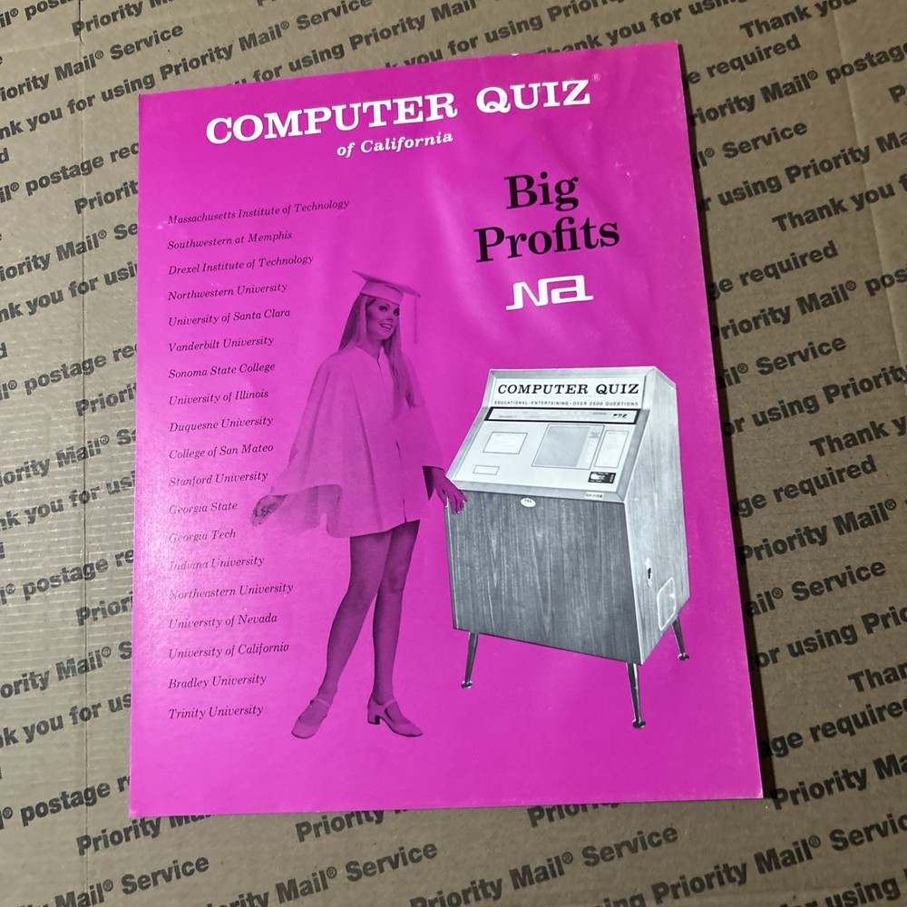damaged  COMPUTER QUIZ nutting   ARCADE GAME  FLYER