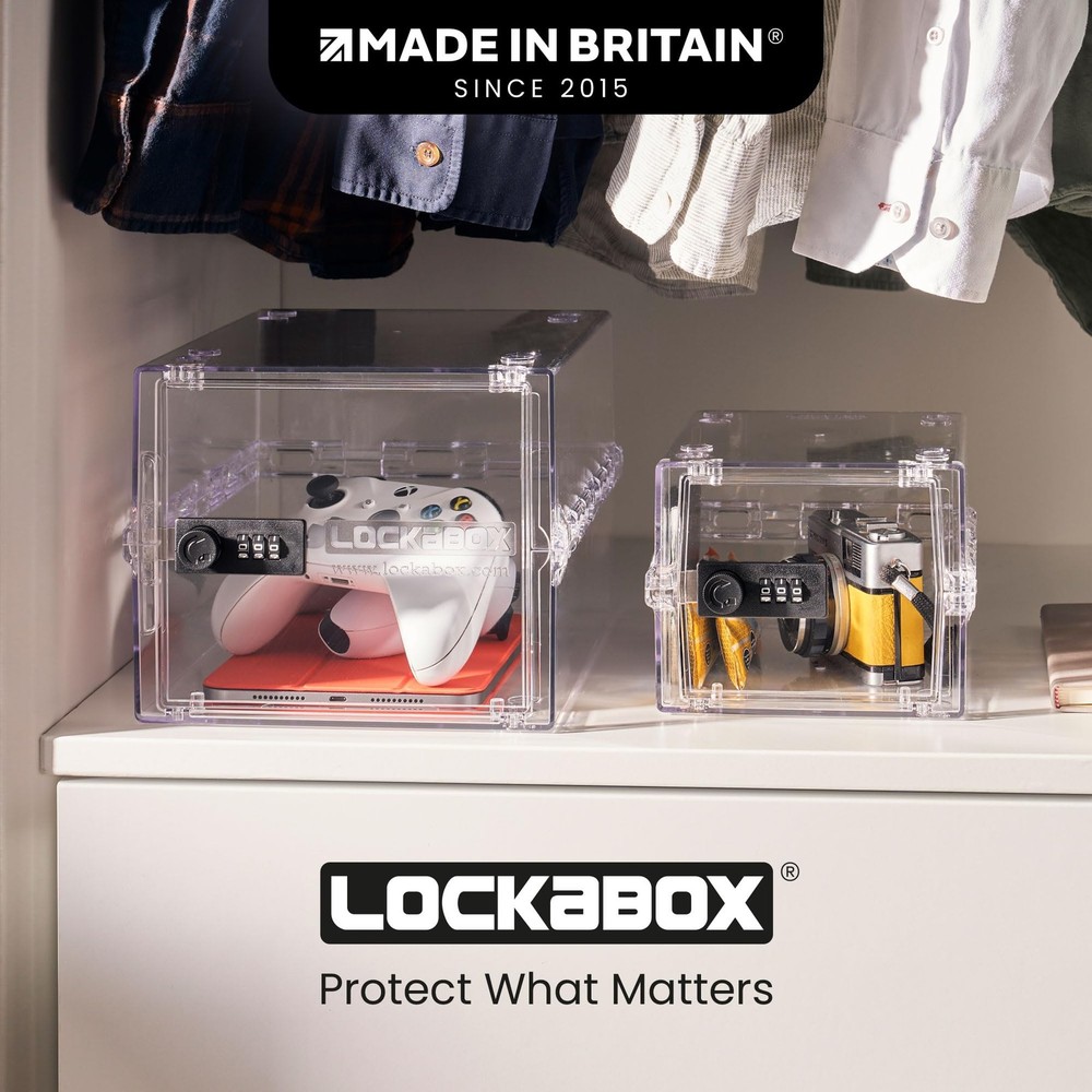 Lockabox Mini Small Lock Box w/ Combination Lock (Half Letter Sized)