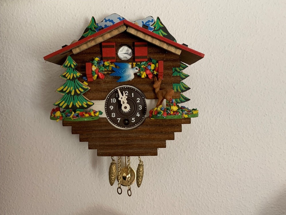 Cuckoo Wall Clock German Small with key - Tested