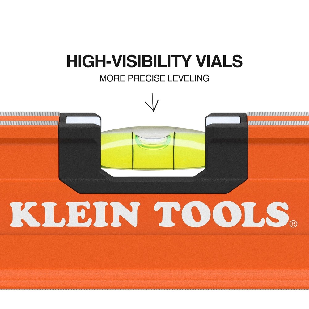 Klein Tools 93524 Box Beam Level, 3 Vial, 24"