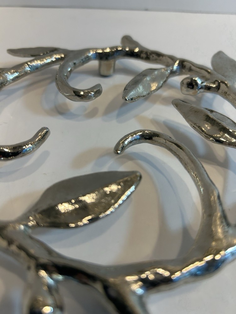 Michael Aram Leaf Vine Collection Silver Plated Trivet Skid Resistant Bottom