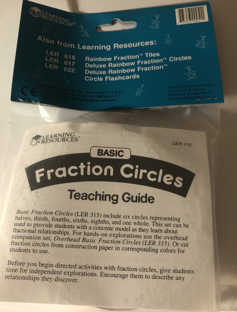 ~new In Package~Learning Resources - Basic Rainbow Fraction Circles LER 115