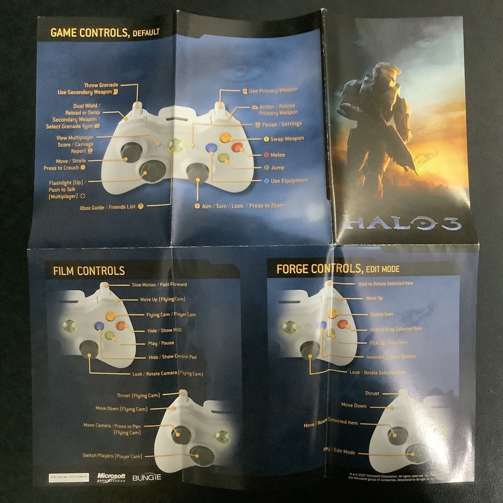 Halo 3 Microsoft Xbox 360 Poster Insert Only