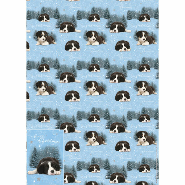 Border Collies Holiday Gift Wrapping Paper Assortment