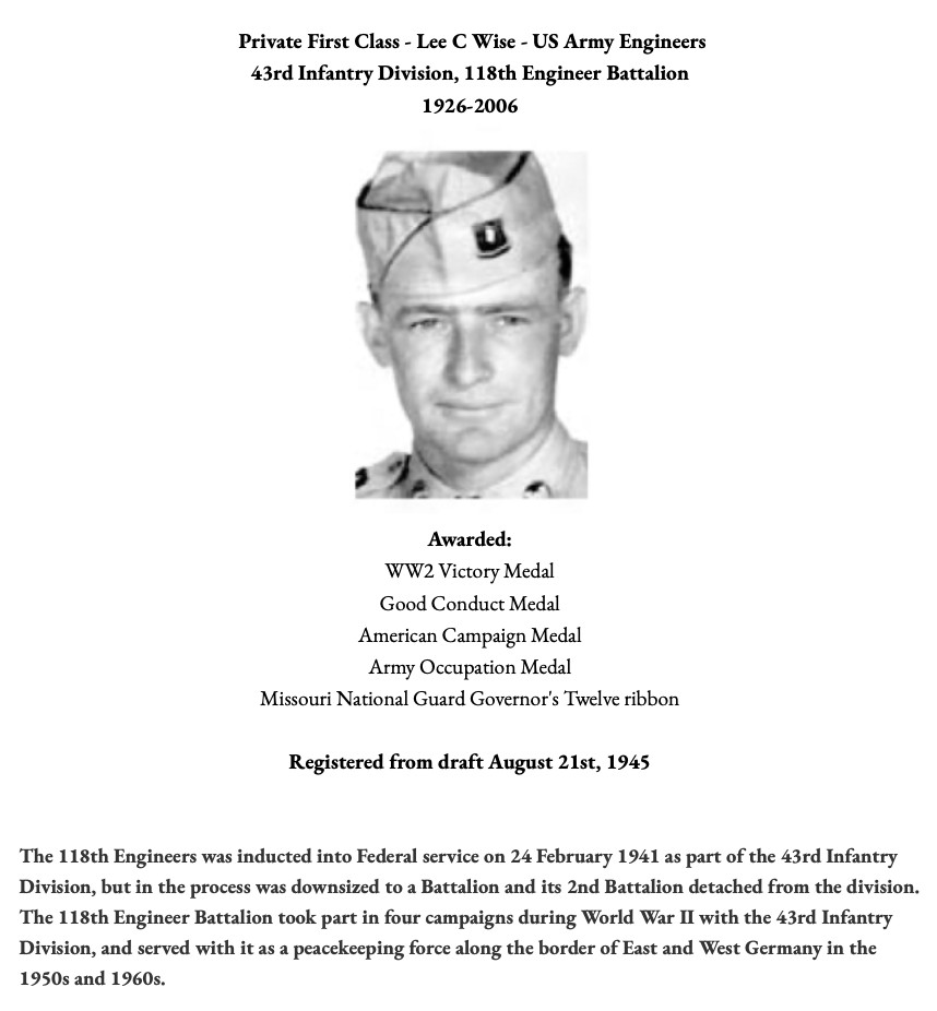 ID'D Post-WW2 43rd Division Veteran Dog Tags