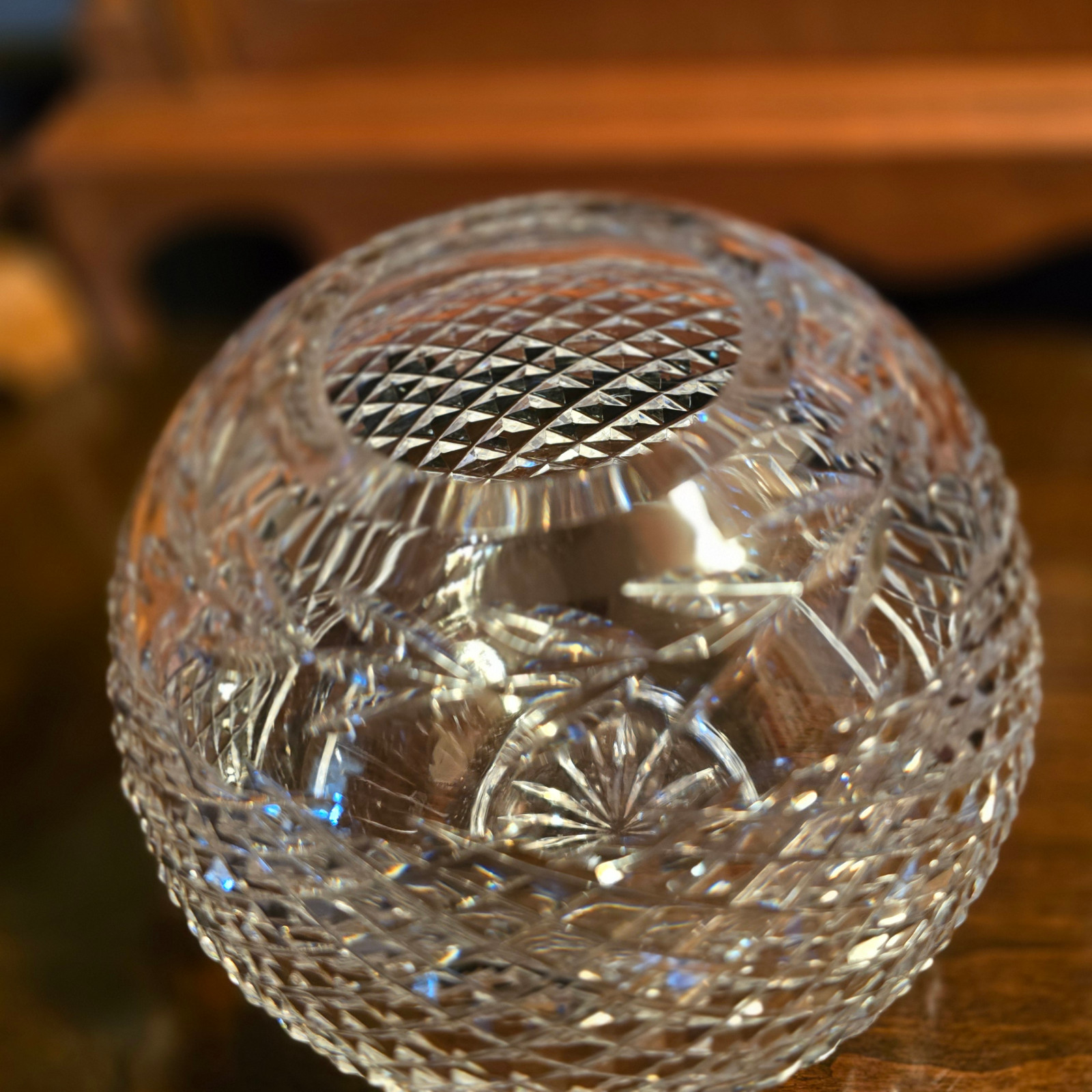 VTG WATERFOLD Irish Crystal Glandore Globe Rose Bowl 1976 Ireland