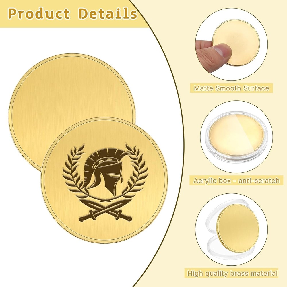 10 Pcs Blank Challenge Coins for Engraving, Aemygo 40mm Solid Brass...