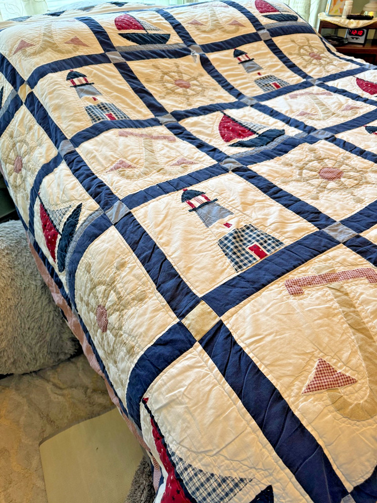 Handmade Nautical Queen Size Quilt