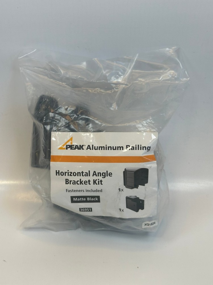 PEAK Aluminum Railing Horizontal Angle Bracket Kit Matte Black 36951