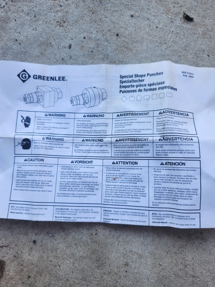 Greenlee Rectangle punch unit