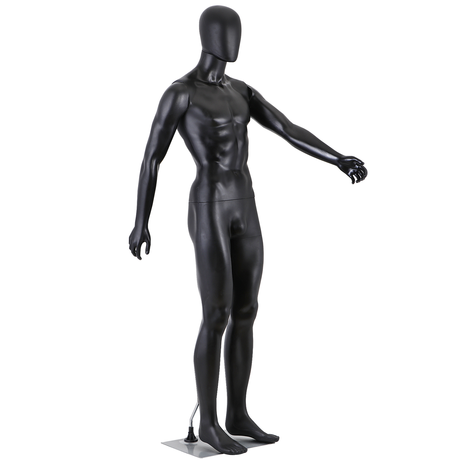 Male Mannequin Dress Form 73" Adjustable Mannequin Full Body Stand w/Base Black