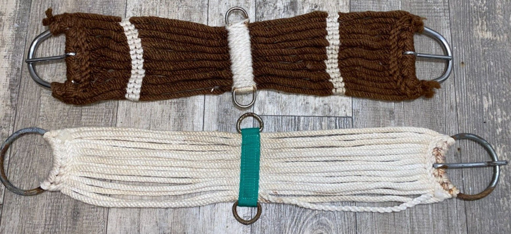 2 ROPE WESTERN CINCHES 27'' WHITE & 24'' BROWN