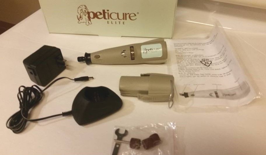 Peticure Elite Cordless 9.6v Pet Cat Dog Nail File Trimmer Grinder FREE SHIPPING